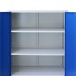Armadio per Ufficio in Metallo 90x40x140 cm Grigio e Blu Armadio per Ufficio in Metallo 90x40x140 cm Grigio e Blu