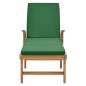 vidaXL Lettino Prendisole con Cuscino in Massello di Teak Verde vidaXL Lettino Prendisole con Cuscino in Massello di Teak Verde