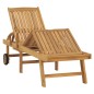 Lettino Prendisole con Tavolo in Legno Massello di Teak Lettino Prendisole con Tavolo in Legno Massello di Teak