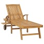 Lettino Prendisole con Tavolo in Legno Massello di Teak Lettino Prendisole con Tavolo in Legno Massello di Teak