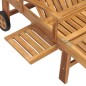 Lettino Prendisole con Tavolo in Legno Massello di Teak Lettino Prendisole con Tavolo in Legno Massello di Teak