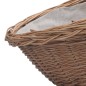 Cesta Legna da Ardere con Manico 60x44x55 cm Naturale in Salice Cesta Legna da Ardere con Manico 60x44x55 cm Naturale in Salice