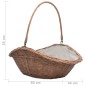 Cesta Legna da Ardere con Manico 60x44x55 cm Naturale in Salice Cesta Legna da Ardere con Manico 60x44x55 cm Naturale in Salice