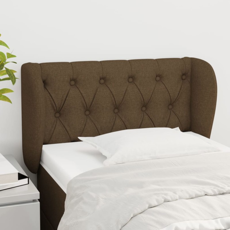 Testiera ad Orecchio Marrone Scuro 83x23x78/88 cm in Tessuto Testiera ad Orecchio Marrone Scuro 83x23x78/88 cm in Tessuto