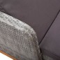 Lettino Prendisole Polyrattan e Legno Massello di Acacia Grigio Lettino Prendisole Polyrattan e Legno Massello di Acacia Grigio