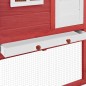 Pollaio con Casetta Nidificazione Rosso e Bianco in Legno Abete Pollaio con Casetta Nidificazione Rosso e Bianco in Legno Abete