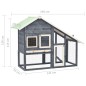 vidaXL Conigliera Grigio e Bianco 140x63x120cm Legno Massello di Abete vidaXL Conigliera Grigio e Bianco 140x63x120cm Legno Massello di Abete