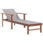 Lettino Prendisole Polyrattan e Legno Massello di Acacia Grigio Lettino Prendisole Polyrattan e Legno Massello di Acacia Grigio