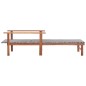 Lettino Prendisole Polyrattan e Legno Massello di Acacia Grigio Lettino Prendisole Polyrattan e Legno Massello di Acacia Grigio