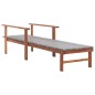 Lettino Prendisole Polyrattan e Legno Massello di Acacia Grigio Lettino Prendisole Polyrattan e Legno Massello di Acacia Grigio