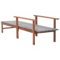 Lettino Prendisole Polyrattan e Legno Massello di Acacia Grigio Lettino Prendisole Polyrattan e Legno Massello di Acacia Grigio