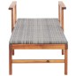 Lettino Prendisole Polyrattan e Legno Massello di Acacia Grigio Lettino Prendisole Polyrattan e Legno Massello di Acacia Grigio