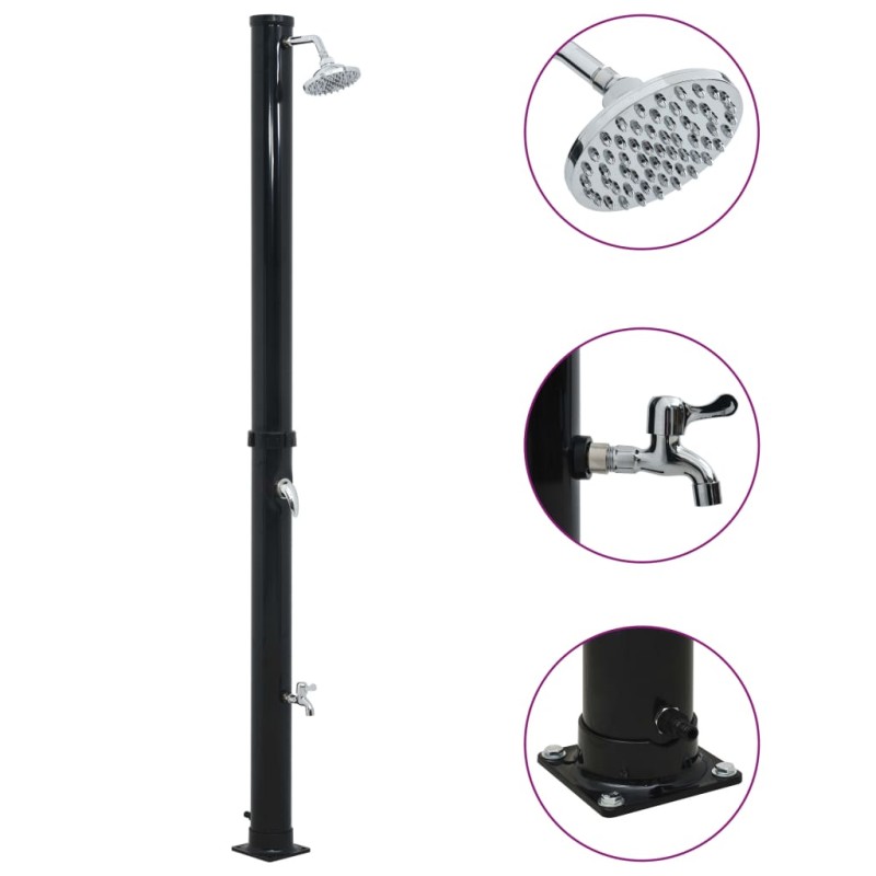 Doccia ad Energia Solare Nera 220 cm 20 L Doccia ad Energia Solare Nera 220 cm 20 L