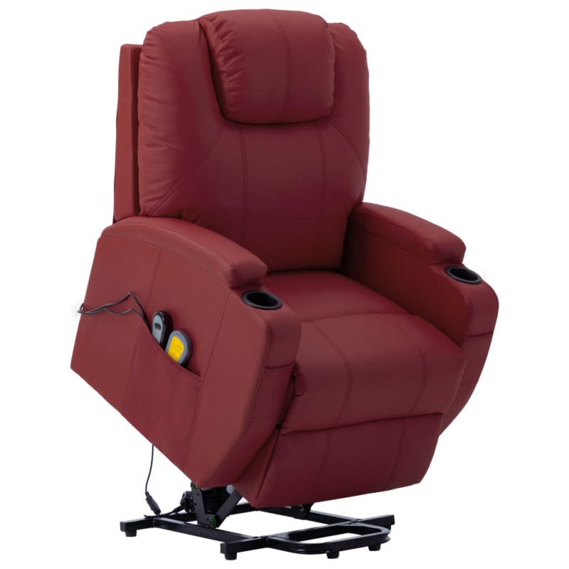 Poltrona Alzapersona Rosso Vino Similpelle