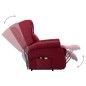  vidaXL Poltrona Alzapersona Massaggiante Rosso Vino Tessuto