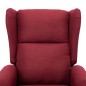  vidaXL Poltrona Alzapersona Massaggiante Rosso Vino Tessuto