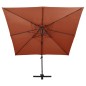 Ombrellone a Sbalzo con Doppia Copertura 300x300 cm Terracotta Ombrellone a Sbalzo con Doppia Copertura 300x300 cm Terracotta