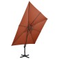 Ombrellone a Sbalzo con Doppia Copertura 300x300 cm Terracotta Ombrellone a Sbalzo con Doppia Copertura 300x300 cm Terracotta