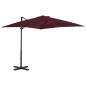 Ombrellone a Sbalzo con Palo Alluminio 250x250 cm Rosso Bordò Ombrellone a Sbalzo con Palo Alluminio 250x250 cm Rosso Bordò