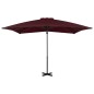 Ombrellone a Sbalzo con Palo Alluminio 250x250 cm Rosso Bordò Ombrellone a Sbalzo con Palo Alluminio 250x250 cm Rosso Bordò