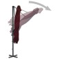 Ombrellone a Sbalzo con Palo Alluminio 250x250 cm Rosso Bordò Ombrellone a Sbalzo con Palo Alluminio 250x250 cm Rosso Bordò