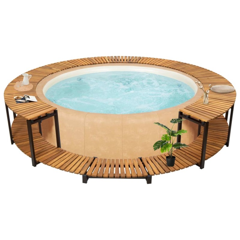 Bordo per Spa 273x53 cm in Legno Massello d'Acacia Bordo per Spa 273x53 cm in Legno Massello d'Acacia