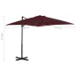 Ombrellone a Sbalzo con Palo Alluminio 250x250 cm Rosso Bordò Ombrellone a Sbalzo con Palo Alluminio 250x250 cm Rosso Bordò