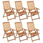 Sedie da Giardino Pieghevoli 6 pz con Cuscini Massello Acacia Sedie da Giardino Pieghevoli 6 pz con Cuscini Massello Acacia