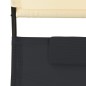 Lettino Prendisole Doppio con Baldacchino Textilene Nero Crema Lettino Prendisole Doppio con Baldacchino Textilene Nero Crema
