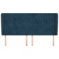 Testiera ad Orecchio Blu Scuro 183x23x118/128 cm in Velluto
