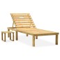 vidaXL Lettino Prendisole con Tavolino in Legno di Pino Impregnato vidaXL Lettino Prendisole con Tavolino in Legno di Pino Impregnato