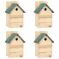 Casette per Uccelli 4 pz 23x19x33 cm in Legno di Abete Casette per Uccelli 4 pz 23x19x33 cm in Legno di Abete