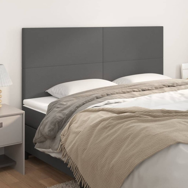 vidaXL Testiera 4 pz Grigio 90x5x78/88 cm in Similpelle