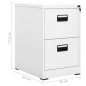 vidaXL Schedario Bianco 46x62x72,5 cm in Acciaio vidaXL Schedario Bianco 46x62x72,5 cm in Acciaio