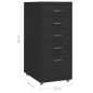 Schedario Mobile Nero 28x41x69 cm in Metallo Schedario Mobile Nero 28x41x69 cm in Metallo