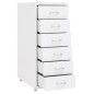 Schedario Mobile Bianco 28x41x69 cm in Metallo Schedario Mobile Bianco 28x41x69 cm in Metallo