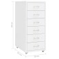 Schedario Mobile Bianco 28x41x69 cm in Metallo Schedario Mobile Bianco 28x41x69 cm in Metallo