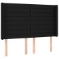 Testiera ad Orecchio Nera 147x16x118/128 cm in Tessuto