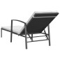 Lettino Prendisole da Giardino con Cuscino in Polyrattan Nero Lettino Prendisole da Giardino con Cuscino in Polyrattan Nero