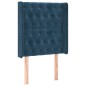 vidaXL Testiera ad Orecchio Blu Scuro 83x16x118/128 cm in Velluto