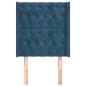 vidaXL Testiera ad Orecchio Blu Scuro 83x16x118/128 cm in Velluto
