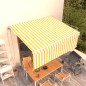 vidaXL Tenda Retrattile Automatica con Parasole 4x3m Gialla Bianca vidaXL Tenda Retrattile Automatica con Parasole 4x3m Gialla Bianca