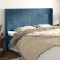 vidaXL Testiera ad Orecchio Blu Scuro 183x16x118/128 cm in Velluto