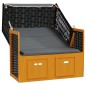 Strandkorb Tettoria Polyrattan Legno Massello Nero e Antracite Strandkorb Tettoria Polyrattan Legno Massello Nero e Antracite