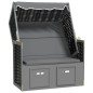 Strandkorb con Tettoia Polyrattan Legno Massello Antracite Nero