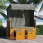 Strandkorb Tettoria Polyrattan e Legno Massello Nero e Grigio Strandkorb Tettoria Polyrattan e Legno Massello Nero e Grigio