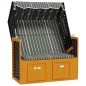 Strandkorb Tettoria Polyrattan e Legno Massello Nero e Grigio Strandkorb Tettoria Polyrattan e Legno Massello Nero e Grigio