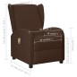 Poltrona Wing Back Massaggiante Marrone in Similpelle