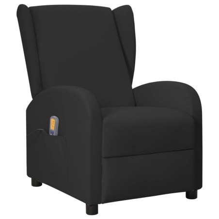 Poltrona Alzapersona Massaggio Wing Back Nera in Similpelle