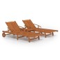 Set Lettino Prendisole con Tavolo 2 pz Legno di Massello Acacia Set Lettino Prendisole con Tavolo 2 pz Legno di Massello Acacia